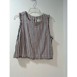 Cloth & Stone women’s striped raw hem sleeveless top size Medium. #20-0527
